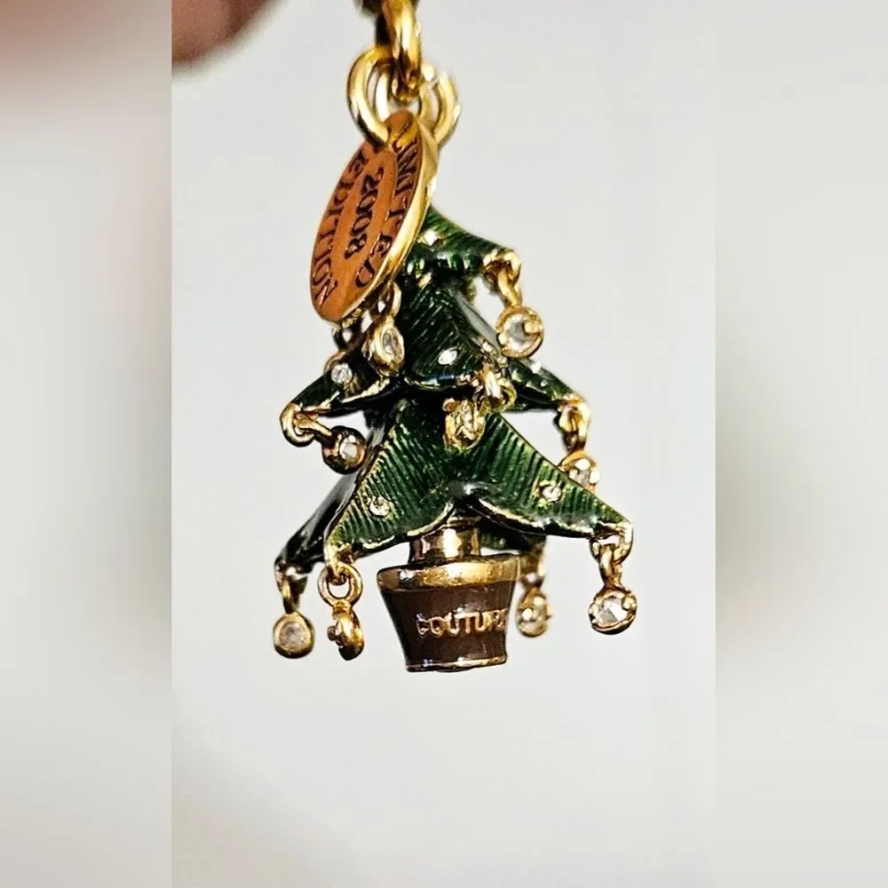 Juicy Couture Limited Edition Christmas Tree Gem Ornaments Gold Heart Bracelet - Picture 11 of 12